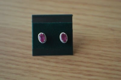 1.05ct Niassa Ruby Solitaire Earrings Rhodium over Fine Sterling Silver - Image 1 of 4