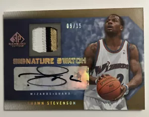 DESHAWN STEVENSON 2007-08 UD SP GAME USED SIGNATURE SWATCH #/15 3 CLR PATCH AUTO - Picture 1 of 2