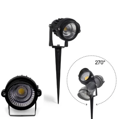 FARETTO A LED COB DA ESTERNO PER GIARDINO CON PICCHETTO 5W LUCE ORIENTABILE IP65 - Immagine 1 di 4