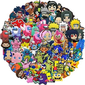 50pcs 100pcs PVC Shoe Charms for Wristband Bracelet Shoe Decoration RANDOM - Picture 1 of 18