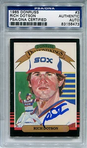 1985 Donruss Diamond Kings RICH DOTSON Signed Card #3 Auto Slabbed PSA/DNA - Picture 1 of 1