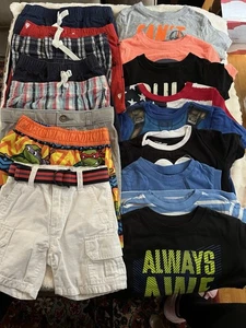 Toddler Boys Summer Clothes Lot Of 11 Pcs Size 18 Months Shorts Shirts, Rompers+ - Picture 1 of 6