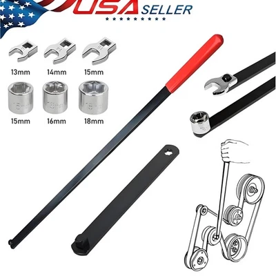 8pc SERPENTINE TIMING BELT TENSION TOOL KIT Idler Pulley Crow Foot Socket Wrench - Image 1 of 4