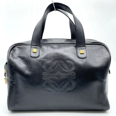 Auténtico Bolso de Mano Loewe Amazona Anagrama Cuero Negro NS110380 Foto 1 de 4