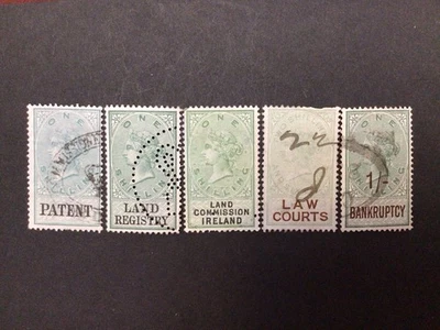 GBQV REVENUE 5pcs PATENT,LAND REGISTRY&COMISSION IRELAND,LAW COURTS,BANKRUPTCY😊 - Image 1 of 2