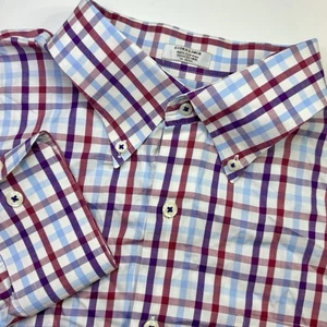 Camicia Peter Millar uomo XL cotone multicolore quadri manica lunga bottoni davanti - Foto 1 di 5
