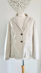 Ladies Womens Per Una Beige Linen Cotton Blend Blazer Summer Jacket Size 16 - Picture 1 of 8