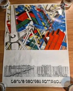 Vintage 1983 CENTRE GEORGES POMPIDOU POSTER Jean Monneret - Picture 1 of 8