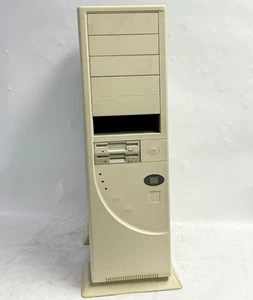 Vintage beżowy pełny futerał AT z zasilaczem 250W i napędem dyskietek - Zdjęcie 1 z 21