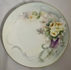 Antiker T&V Limoges Frankreich Floral Blumen Teller handbemalt 9 in Goldrand - Bild 1 von 7