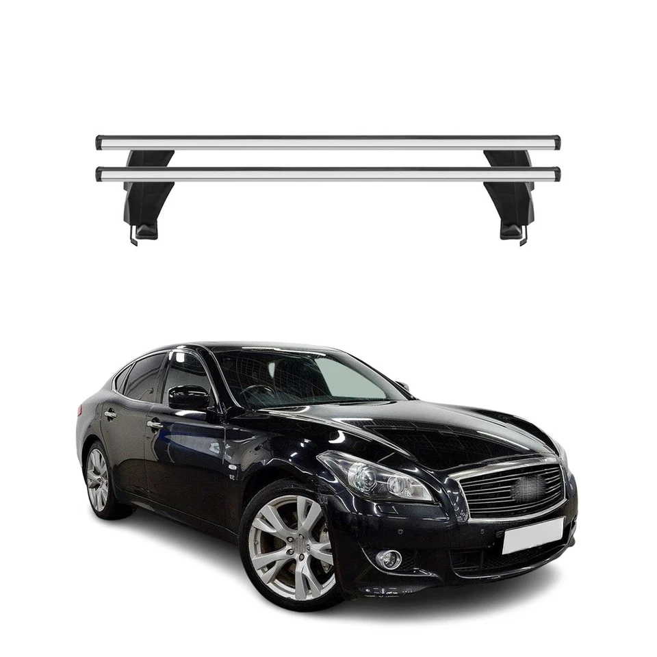 Barras transversales de techo superiores para Infiniti Q70 2014-2019 2 piezas gris aluminio Foto 1 de 4