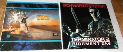 Terminator 2/Back To Future Laser Disc Lot Michael J Fox Schwarzenegger Cello - Image 1 of 2