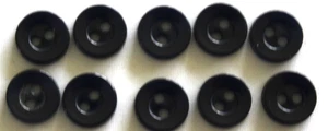 10 x Dark Blue, 2 Hole, 9mm   Plastic Buttons - Picture 1 of 1