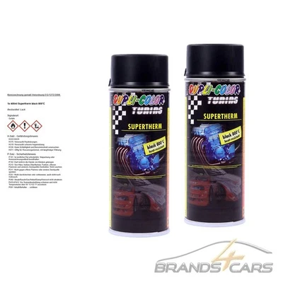 2x 400ml DUPLI COLOR SUPERTHERM BLACK 800°C AUSPUFFLACK MOTORLACK HITZELACK - Bild 1 von 4