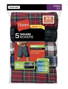 Hanes Underwear Herren M 32/34 Boxershorts blau kariert cool bequem ohne Etikett 5 Paar - Bild 1 von 8