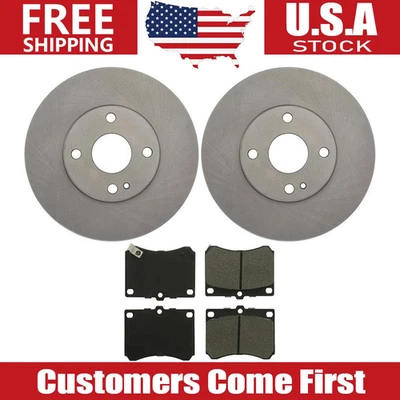 Rotores de freno delanteros + pastillas de freno de cerámica para Ford Escort 1991 - 2001 2002 2003 Foto 1 de 4