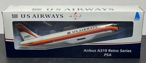 US Airways 1/200 Scale Plastic Snap Fit Model Airbus A319 Retro Series PSA NIB - Picture 1 of 6