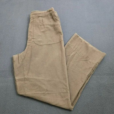 Soft Surroundings Women PXS Brown Relaxed Fit 100% Cotton Wide Leg Lounge Pants - Image 1 of 4