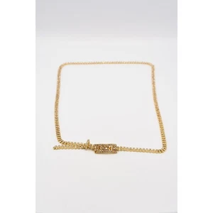 Statement Chain Belt Gold Tone Rhinestone Crystal Sparkling Cocktail Shiny 1980s - Picture 1 of 12