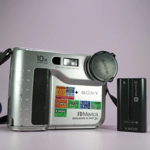 Sony Digital Camera Mavica MVC-FD75 0.4MP Silver Tested - Picture 1 of 8