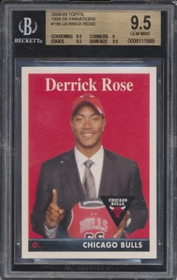 Tarjeta de variaciones Topps Derrick Rose 1958-59 2008-09 #196 Beckett 9,5 gema como nueva Foto 1 de 2