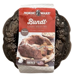 Nordic Ware Bronze Herbstkranz Bundt Pfanne Herbst Ernte Kollektion 10 Tassen-NEU - Bild 1 von 6