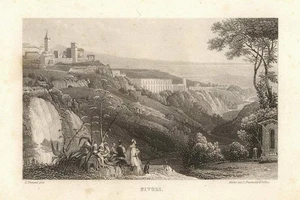 c1850 Tivoli Latium Italien Italia Tibur Italy Vedute 19. Jh. Stahlstich-Ansicht - Picture 1 of 1