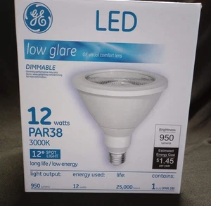 GE 24520 LED12D38W3930/12 12W PAR38 DIMMABLE SPOT LIGHT (6 PACK NEW BOX) - Picture 1 of 6