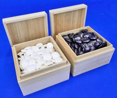 Made In Hyuga Premium Shell Go Stones 22 Size 6.3mm w/ Kiribox Set New Japan - Image 1 of 4