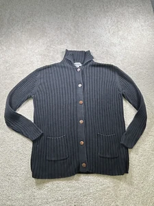 Cabin Creek Sweater Womens Large Gray Ribbed Button Cardigan Pockets Cozy Knit - Picture 1 of 9