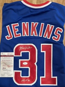 Autographed/Signed FERGIE JENKINS HOF 91 Chicago Blue Baseball Jersey JSA COA - Picture 1 of 1