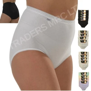 12 Pack Ladies Briefs Maxi, 100% Cotton Full Comfort Fit Underwear, Size 10-24 - Picture 1 of 5