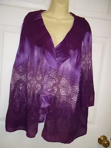 Vestido Granero Mujer Top Blusa Camisa 1 Botón Púrpura XL - Imagen 1 de 5