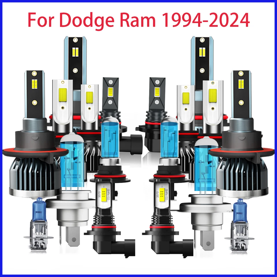 Kit de bombillas para Dodge Ram 1994-2004 6500K faros LED haz alto-bajo bombillas antiniebla Foto 1 de 1