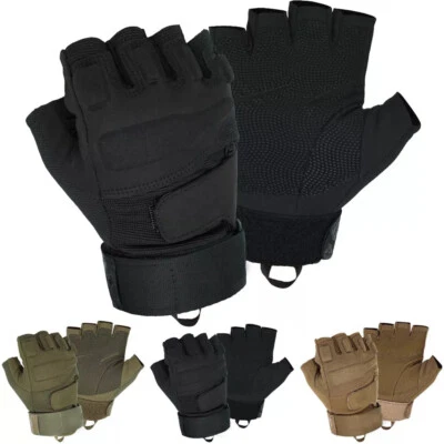 Half-Finger Tactical Gloves Fingerless Motorcycle Driving Gloves Riding Gloves - Image 1 of 4