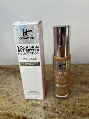 It Cosmetics Your Skin But Better Foundation + Skincare Tan Warm 44 NIB! - Image 1 of 4