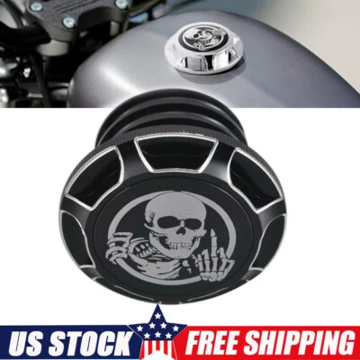 Skull Fuel Tank Gas Cap For Harley Touring Sportster XL 883 1200 Iron 883 96-14 - Image 1 of 4