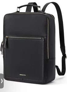 BOSTANTEN Leather Backpack 15.6 inch Laptop Bag Travel Casual Computer Brown - Photo 1/4