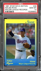 1991 Star Nova Edition Baseball #26 Nolan Ryan Major League Records PSA 10