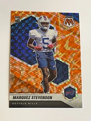 2021 Mosaic Football Orange Reactive Prizm #390 - Marquez Stevenson RC - Bills - Image 1 of 2