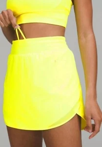 LULULEMON HOTTY HOT HR SKIRT LONG Lined Size 4 NWT Skort Shorts YELLOW $78 V26 - Picture 1 of 6