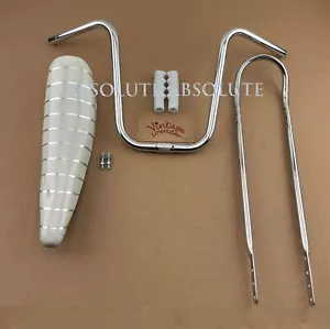 20" LOWIRDER GLITZER WEISSE STREIFEN BANANE SITZ MIT WEISSEN GRIFFEN, SISSYBAR & LENKER - Bild 1 von 1