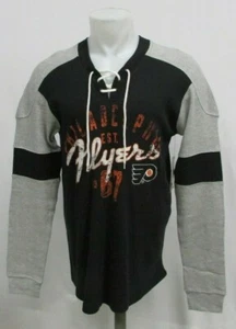 Philadelphia Flyers G-III Black/Gray Long Sleeve Distressed Print Tee NHL S-2XL - Picture 1 of 6