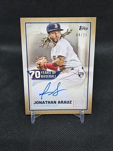 2021 Topps Jonathan Arauz Rookie Auto  70 Years Of Baseball /25 RC Red Sox