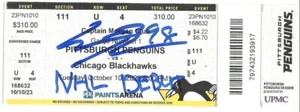Connor Bedard Autographed NHL Debut Ticket w Insc ! Chicago Blackhawks Fanatics - Picture 1 of 2