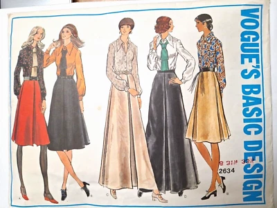 Vogue 2634 Skirt Blouse Top Vest Tie Sewing Pattern Ladies 8 Cut Basic VTG - Image 1 of 4