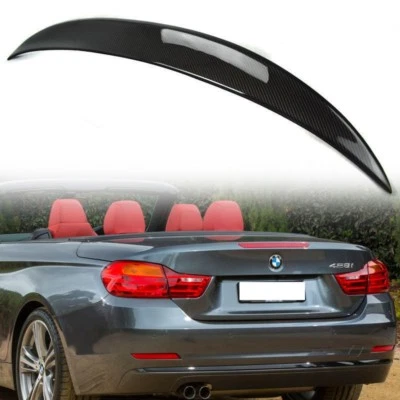 Carbon Fiber Fit For BMW F33 2DR Convertible P Type Trunk Spoiler 435i ABS - Image 1 of 4