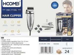 Cortapelos Hoomei HM-7710G 10W Cuchillas De Acero 4 Peines Set Completo Barbero - Imagen 1 de 1