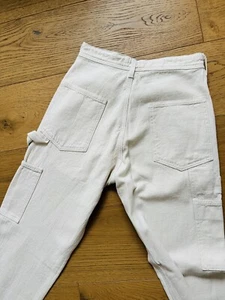 Vintage Workwear Painter Carpenter Utility Pants Cream White General Store 27” - Picture 1 of 7