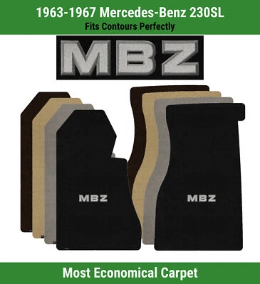 Alfombrillas delanteras Lloyd Velourtex para Mercedes-Benz 230SL '63-67 con apliques MBZ Foto 1 de 4